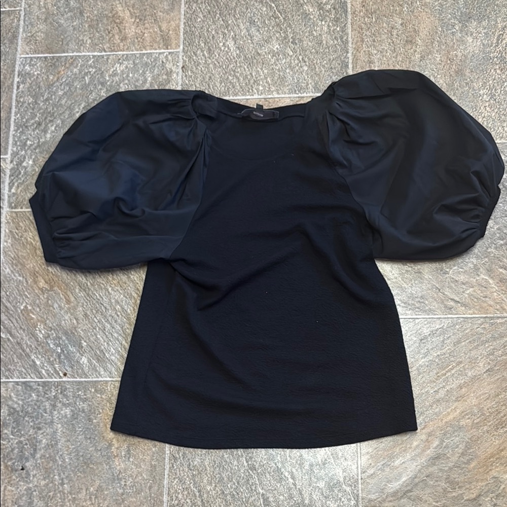 Elegant Black Puff Sleeve Top